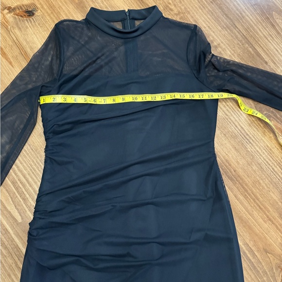Calvin Klein Long Sleeve Black Party Cocktail Knee Length Dress Size 14 - Picture 5 of 10
